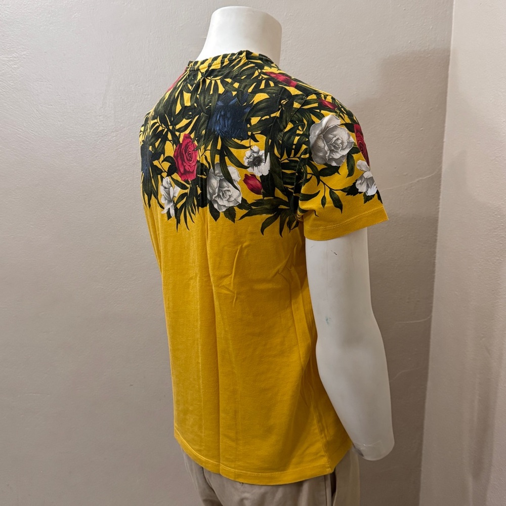 ZARA Men’s Floral Rose Yellow T-Shirt - Picture 6 of 12